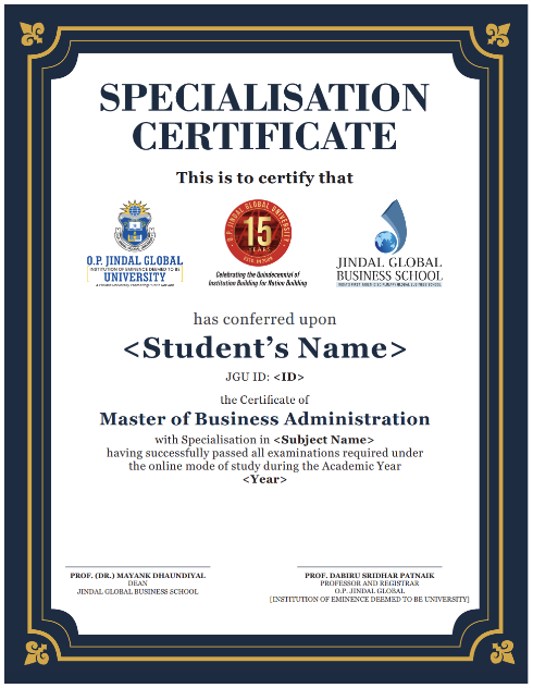 Specialisation Certificate